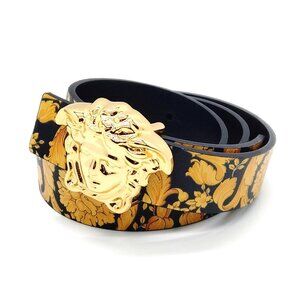 Versace Belt Black Yellows Leather mon-373-092225